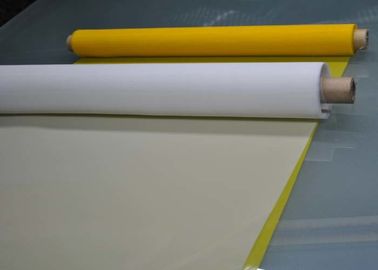 أبيض / أصفر بوليستر شاشة حريري يطبع شبكة، 300Mesh بوليستر يثبت قماش